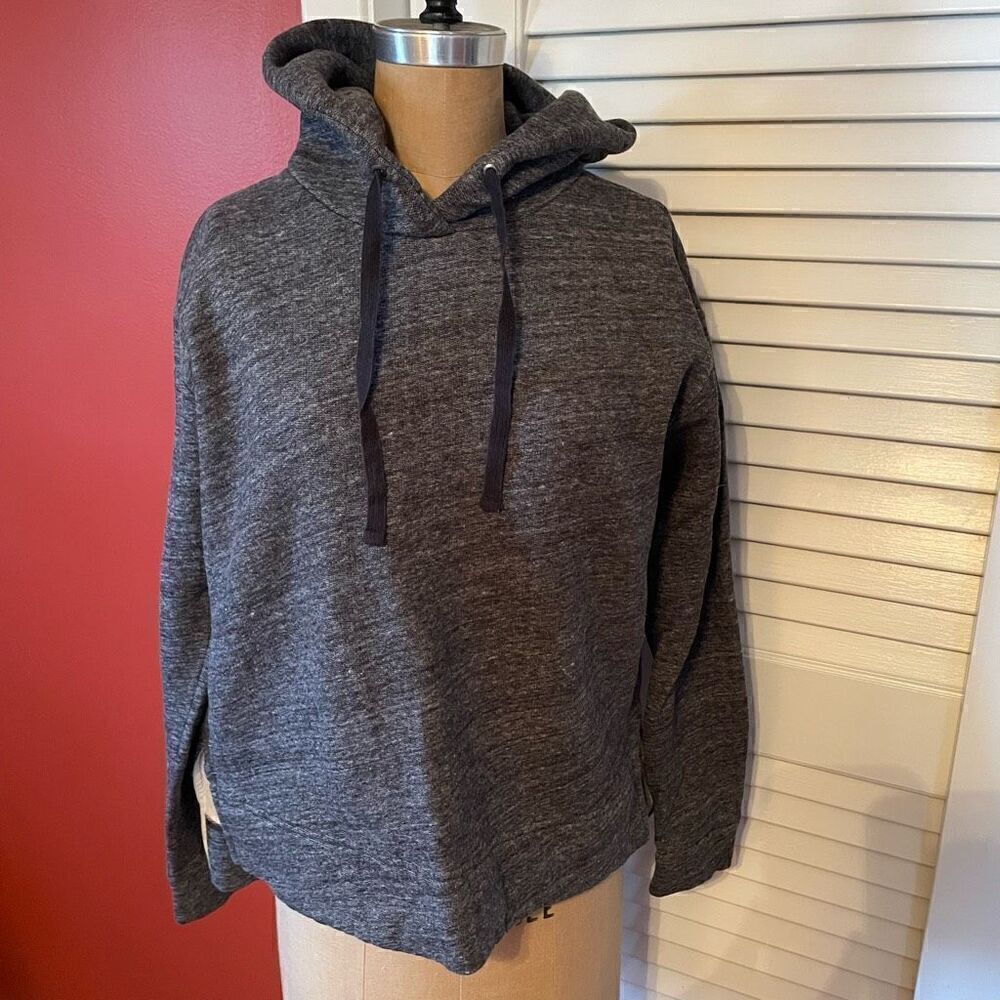 J CREW | gray hooded fleece sweatshirt XS